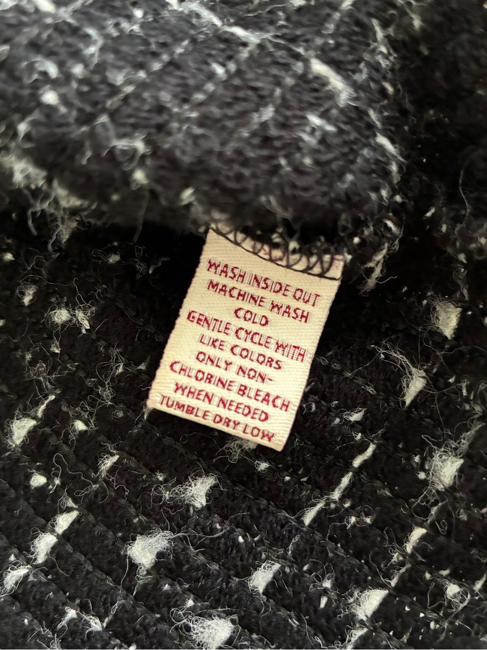 JM Collection Boucle Tweed Cardigan Black White Size Large - Picture 5 of 6